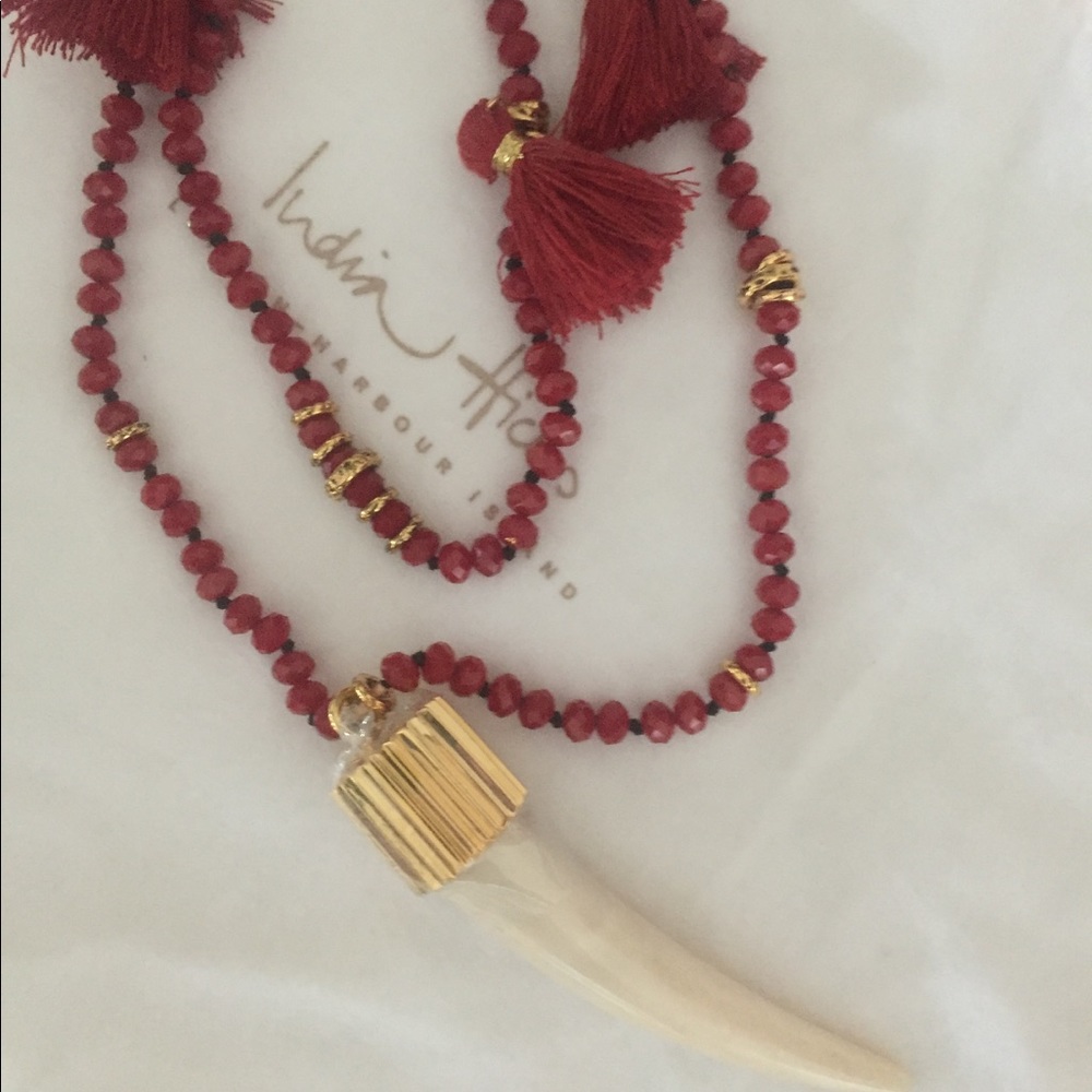 IH Free Spirit Tassel & Horn hand knotted necklace